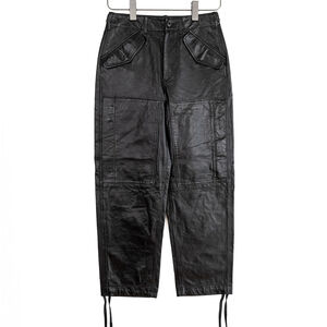 NWOT Polo Ralph Lauren Womens 100% Leather Cargo Black Pants Lambskin Sz 0 / XS